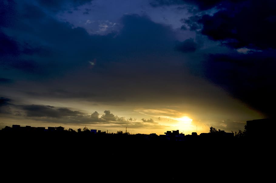 sunset, dawn, nature, sky, cloud - sky, silhouette, beauty in nature HD wallpaper