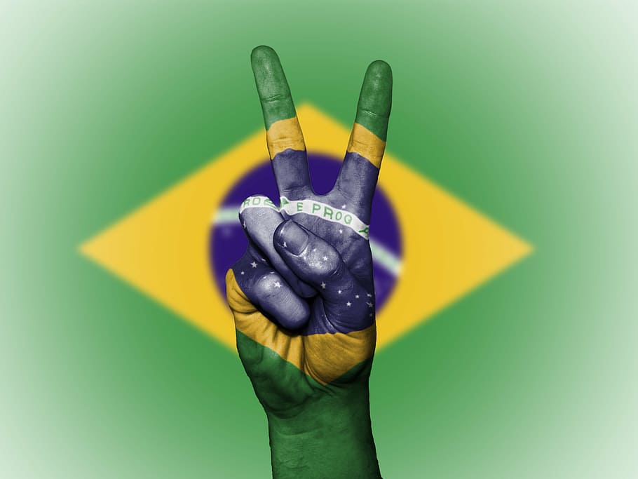 Brazil flag, brazilian, peace, background, banner, colors, country, HD wallpaper