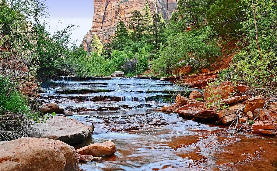 Zion, River, Subway, nature, rock - Object, landscape, scenics HD wallpaper