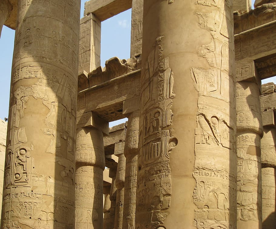 egypt, luxor, temple, columns, architecture, history, the past, HD wallpaper