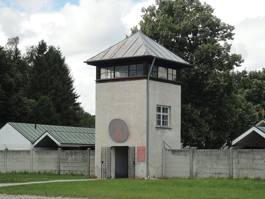 watchtower, dachau, konzentrationslager, crime, nazi era, hitler era, HD wallpaper