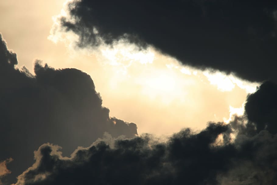 sky, clouds, dark, layered, sunset, light, oyster colour, dramatic HD wallpaper