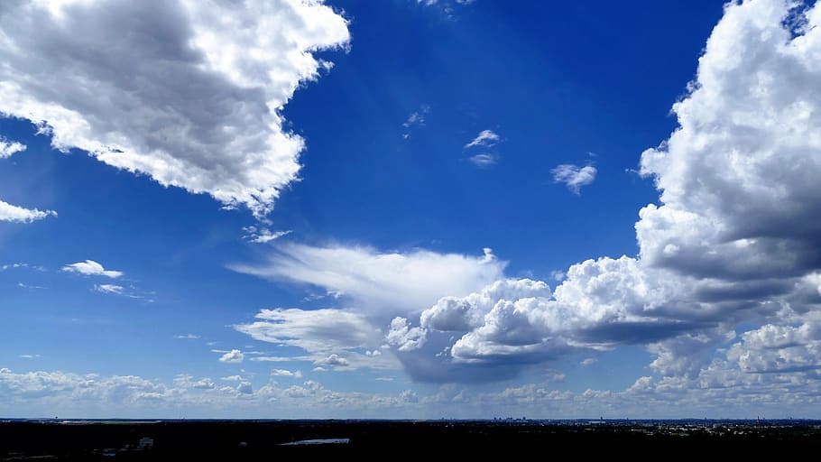 photo of clouds, nature, sky, blue, landscape, city, clouds form HD wallpaper