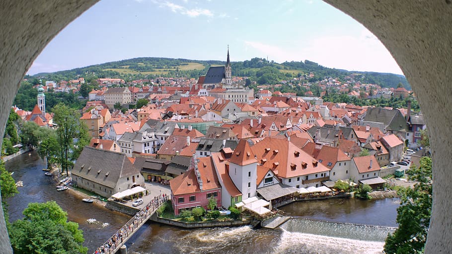 architecture, city, panorama, český krumlov, world heritage, HD wallpaper