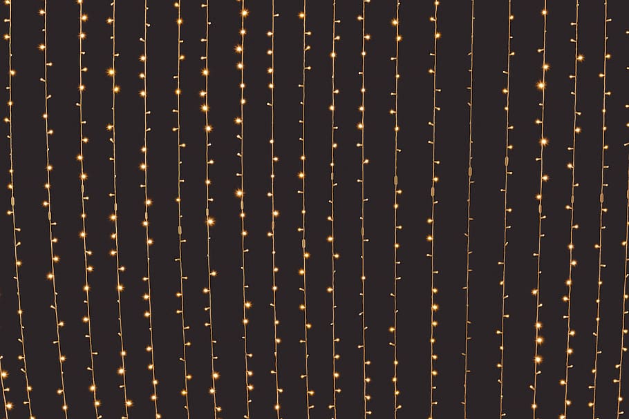 string lights, line of orange Christmas lights, backgrounds, full frame HD wallpaper