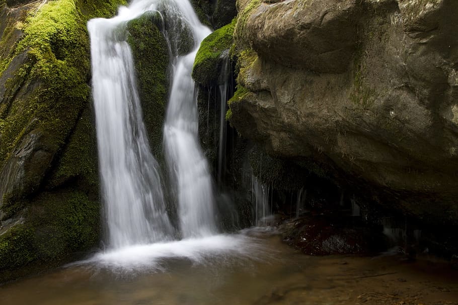 time lapse photography of waterfalls, cascade, flowing, scenic HD wallpaper