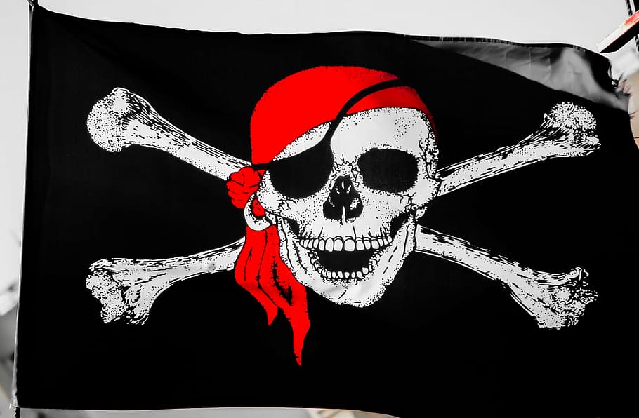 pirates, flag, skull, symbol, skeleton, pirate ship, bone skull, HD wallpaper
