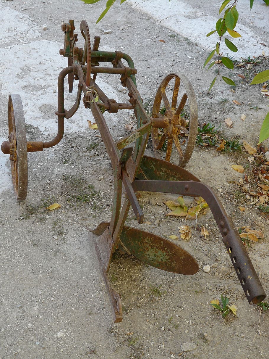 Plough, Old, Retired, Rusted, agricultural machine, device HD wallpaper