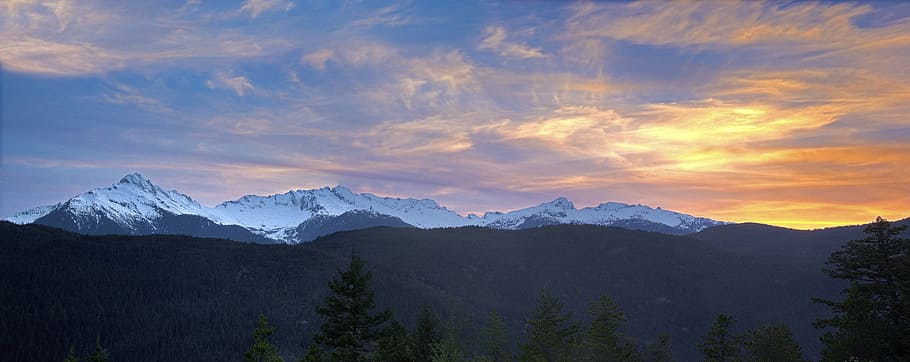 dawn, dusk, landscape, mountain range, mountains, nature, outdoors HD wallpaper