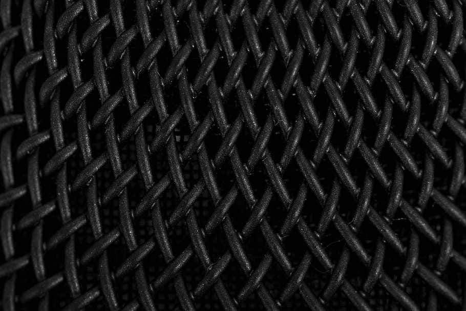 black wicker, abstract, backdrop, background, dark, grid, iron HD wallpaper