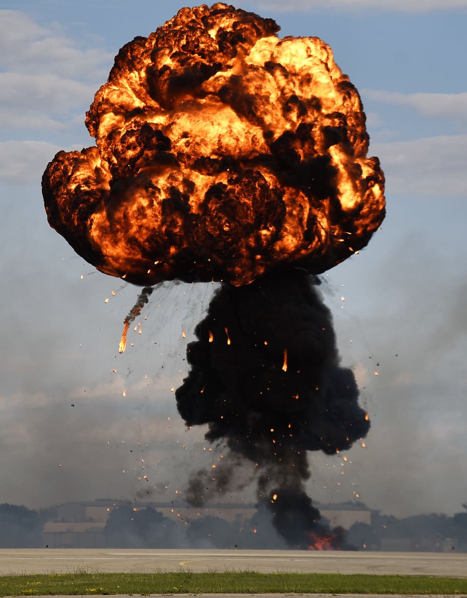 explosion, fireball, disaster, flame, destruction, atomic, war HD wallpaper