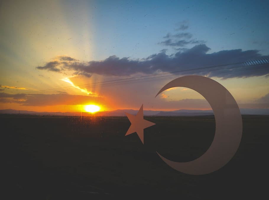 Turkey, Sunset, Moon, Travel, star, tourism, landscape, cloud HD wallpaper