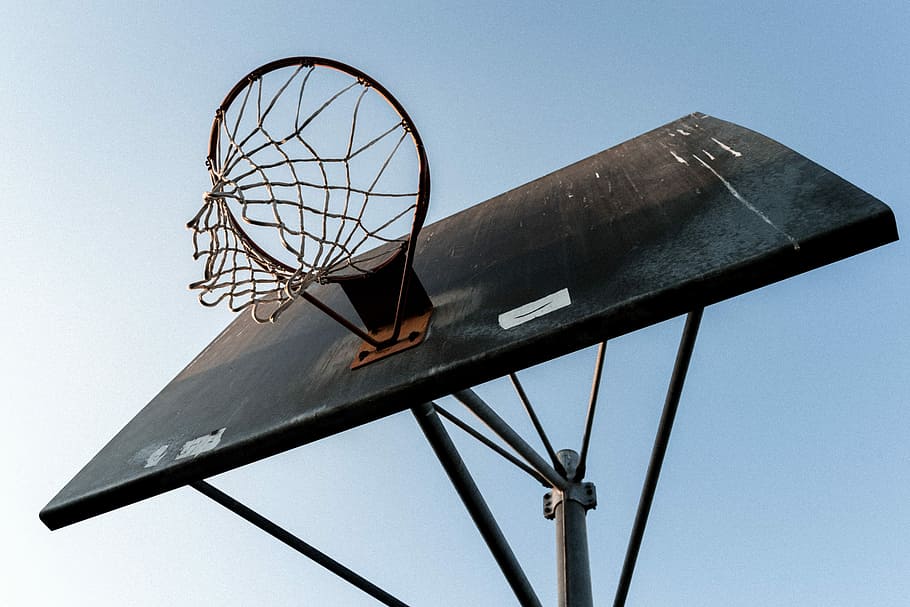 worm's eye view photography of basketball hoop, untitled, basketball net