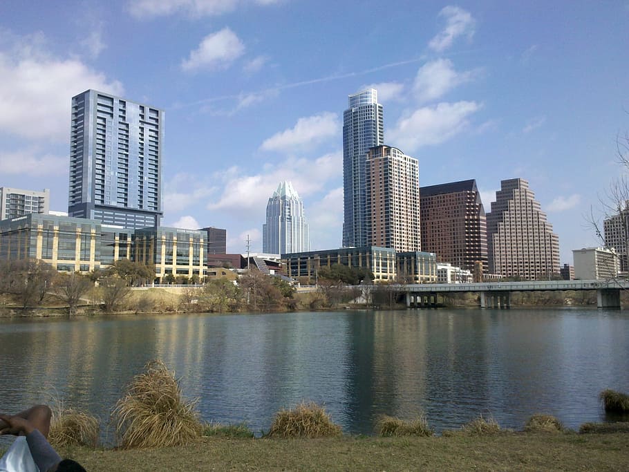 bridge near high rise buildings, austin, texas, architecture HD wallpaper