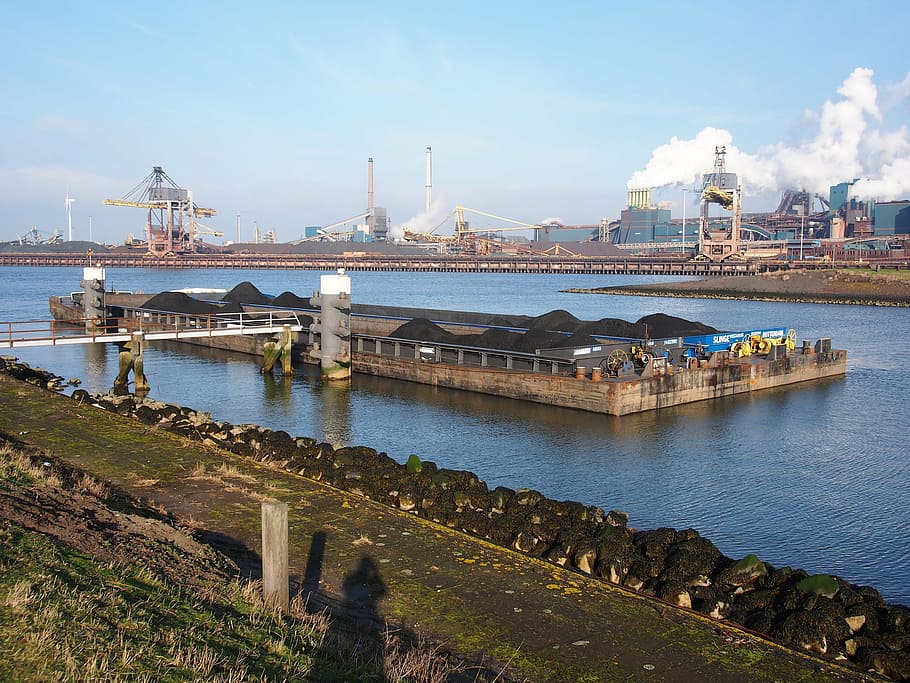 harbor, port, industry, floating, vessel, freight, cargo, coal HD wallpaper