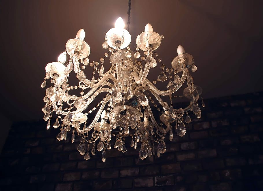 white chandelier, Light, Design, Background, web, feature, bling HD wallpaper