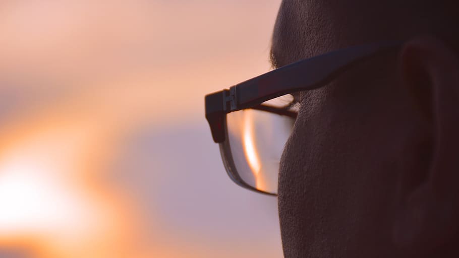 sunset, glass, time, old age, one person, adult, close-up, sky HD wallpaper