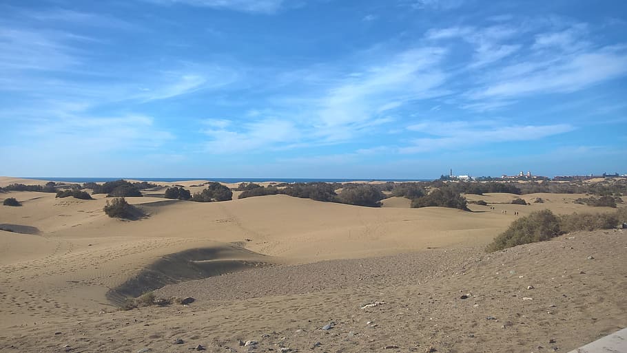 dunes, sand, maspalomas, sky, land, beauty in nature, scenics - nature HD wallpaper