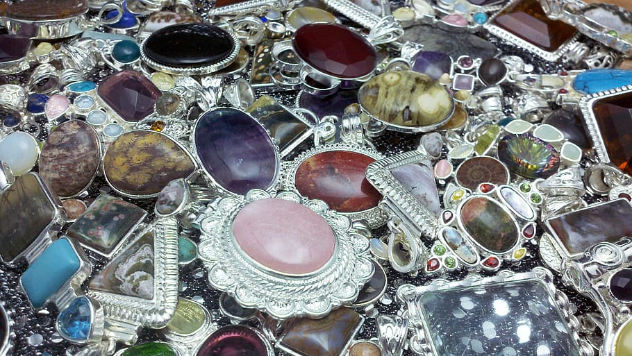 gemstones, pendants, jewelry, jewellery, jewels, natural, precious, HD wallpaper