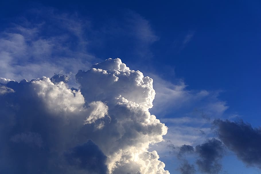 clouds, thunderstorm, piled on top of, sky, weather, cloud formation HD wallpaper