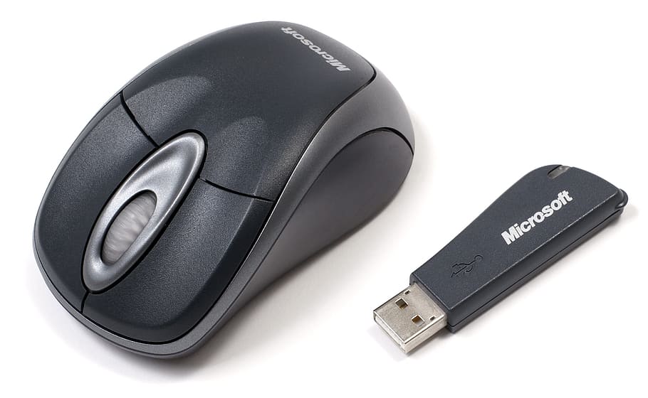 Microsoft, Wireless, Mouse, technology, internet, black color HD wallpaper