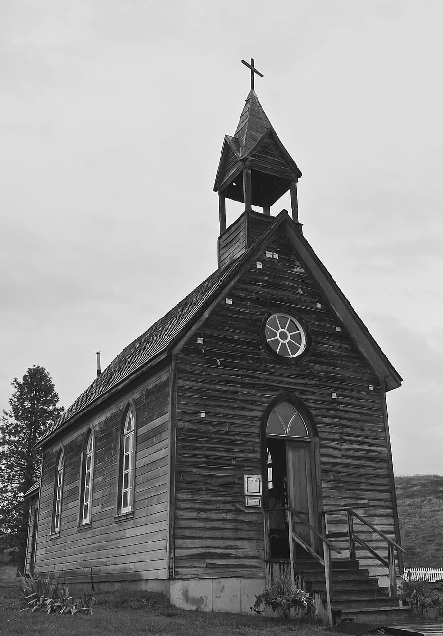 Church, Wooden, Kelowna, Canada, Vintage, traditional, history, HD wallpaper