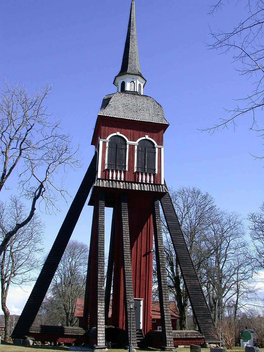 stave church, sweden, wooden church, building, architecture, HD wallpaper