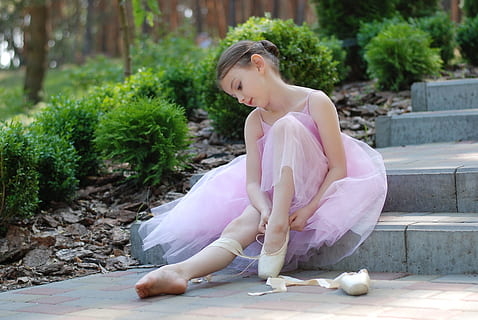 HD wallpaper: photo of girl's wearing pink ballet dress, ballerina