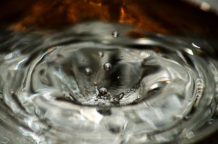 photo of water ripple, drop, waterdrop, macro, liquid, bubble HD wallpaper