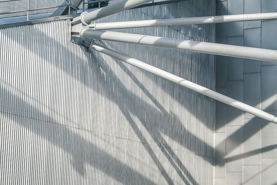 grey metal pipe at daytime, grey steel pipe, building, architecture HD wallpaper