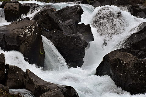Waterfall, River, White, Rock, gushing, iceland, foaming, cascading HD wallpaper