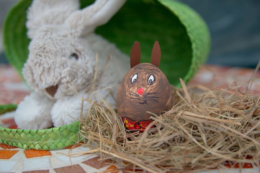 easter egg, easter bunny, colorful, paint, custom, easter decorations HD wallpaper