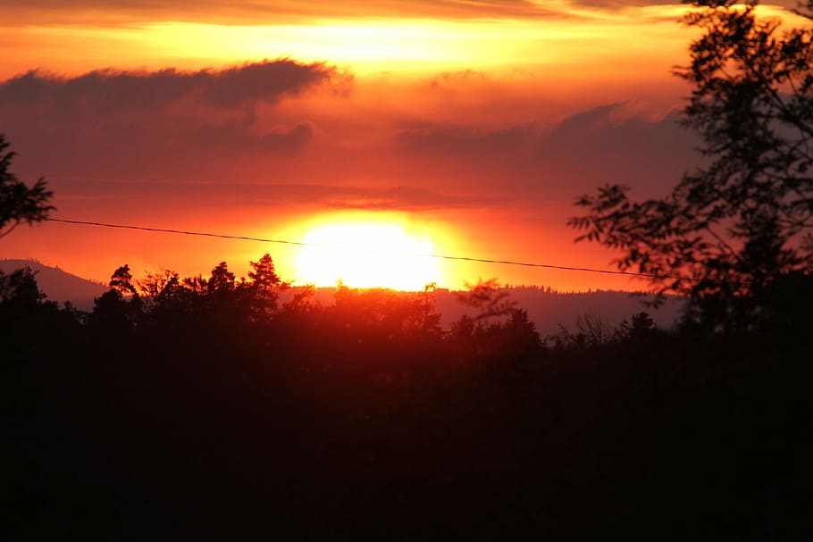 sunset, sky, evening sky, nature, setting sun, afterglow, abendstimmung HD wallpaper