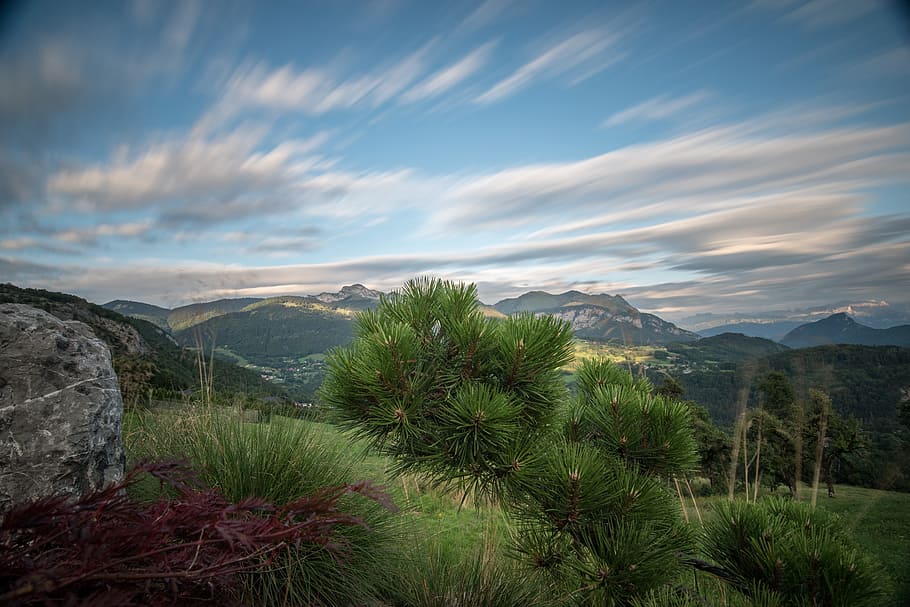 outdoor, summer, mountain, sun, view, scenics - nature, sky HD wallpaper