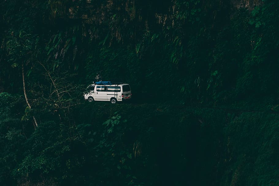 white van at night