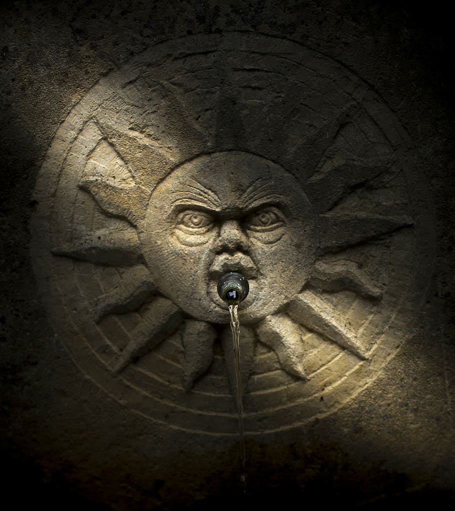 source, cano, water, sun, jet, monument, spain, close-up, art and craft HD wallpaper