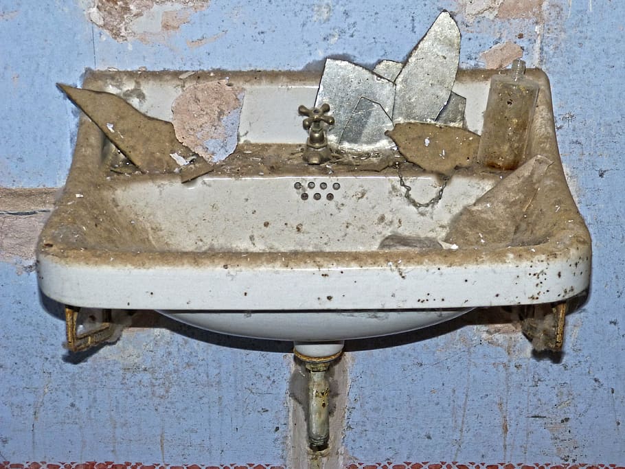 tap, sink, old, abandoned, porcelain, bathroom, no people, day HD wallpaper