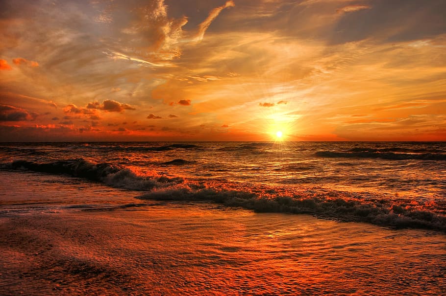 photo of sunset, denmark, summer, nature, landscape, sea, mood