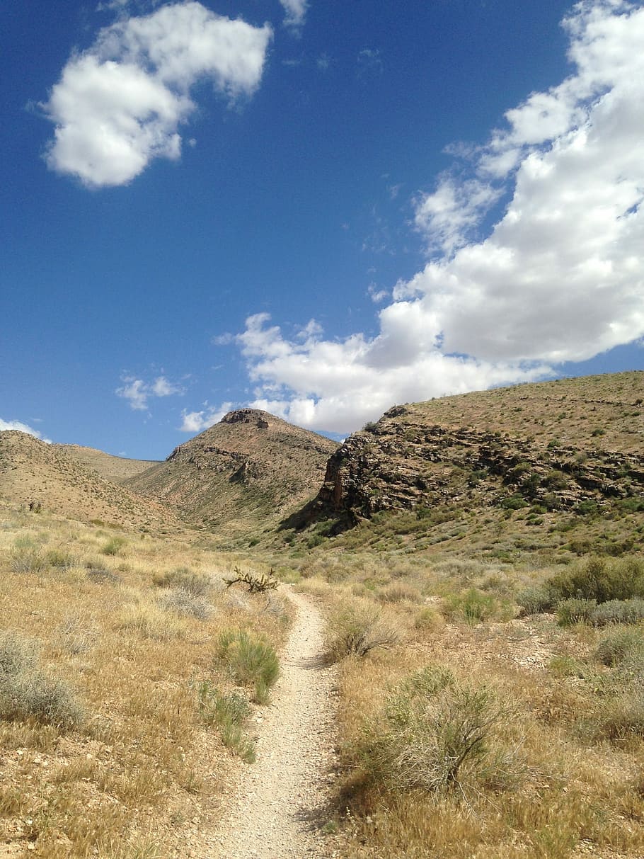 Trail, Clouds, Hill, Hillside, Hiking, hiking trail, adventure HD wallpaper