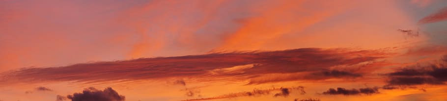 cloud, panorama, afterglow, sunset, abendstimmung, sky, evening sky, HD wallpaper