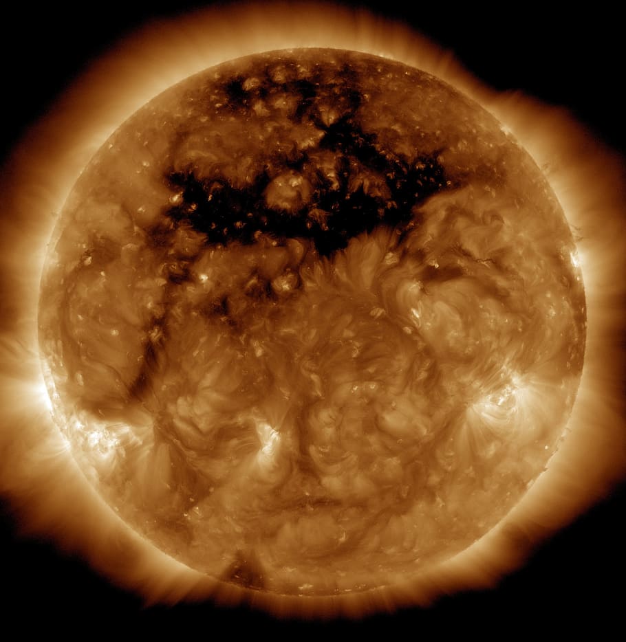 HD wallpaper: solar flare, sun, eruption, energy, fireball, orange ...
