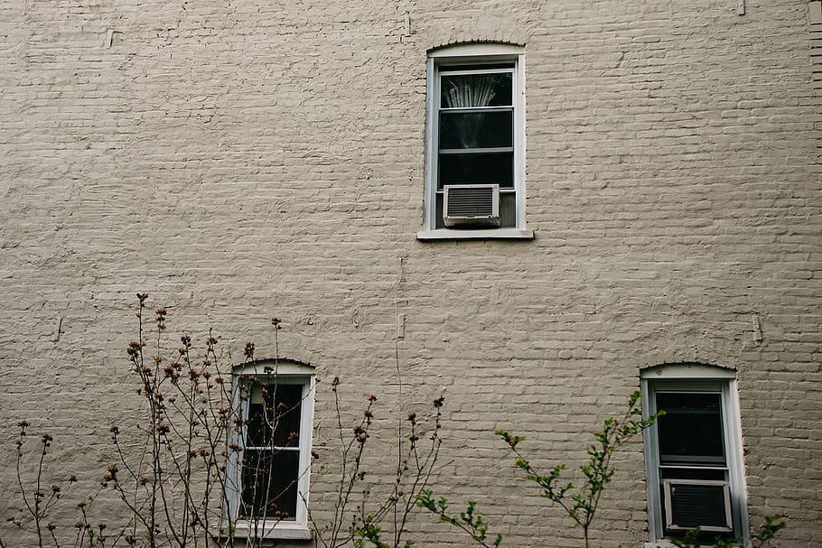 bricks, wall, windows, architecture, built structure, building exterior HD wallpaper