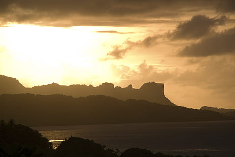 micronesia, sunset, sky, clouds, colorful, beautiful, nature HD wallpaper