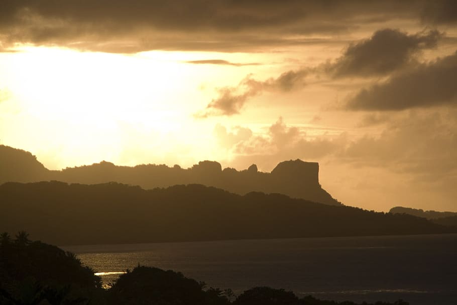 micronesia, sunset, sky, clouds, colorful, beautiful, nature HD wallpaper