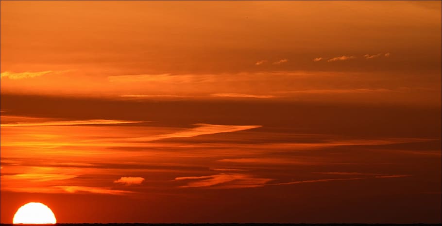 sunrising, sky, clouds, outdoors, scenic, tranquil, weather HD wallpaper