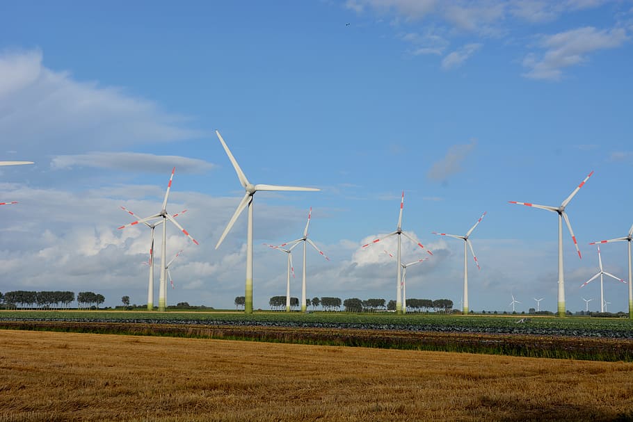 technology, pinwheel, sky, wind power, wind energy, current HD wallpaper