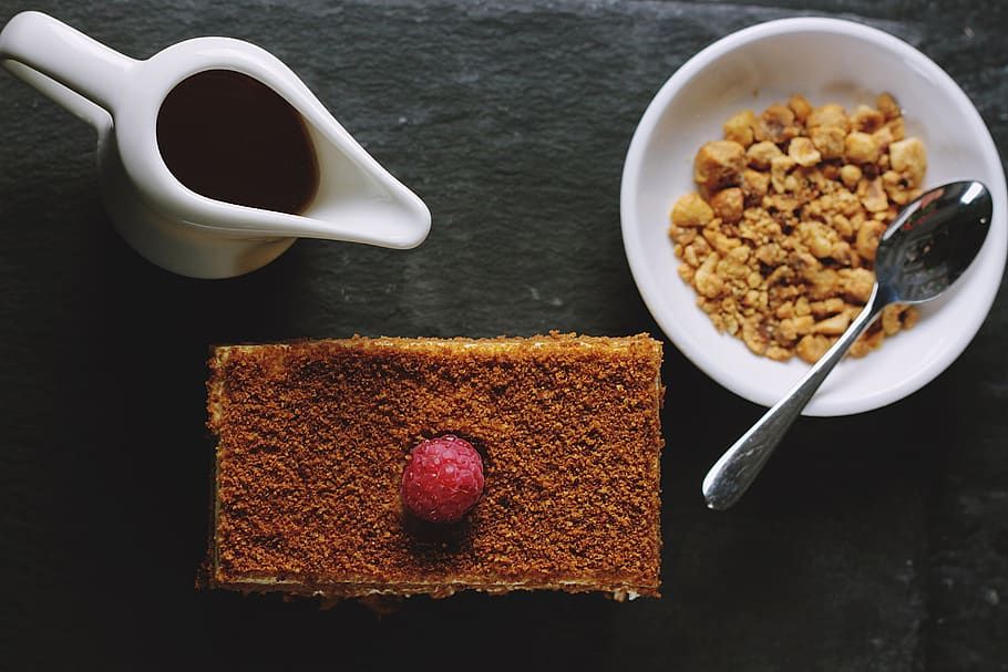 food, peanut, spoon, coffee, bread, table, delicious, white HD wallpaper