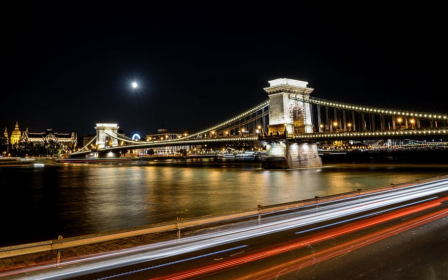 chain bridge, budapest, hungary, river, city, danube, architecture HD wallpaper