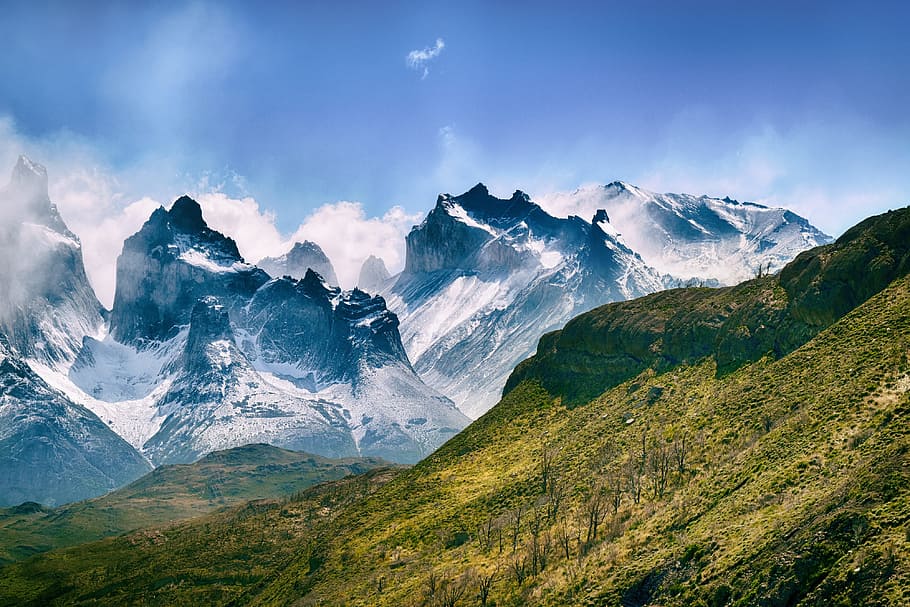 Snow-capped mountains in Chile, nature, landscape, natural, view