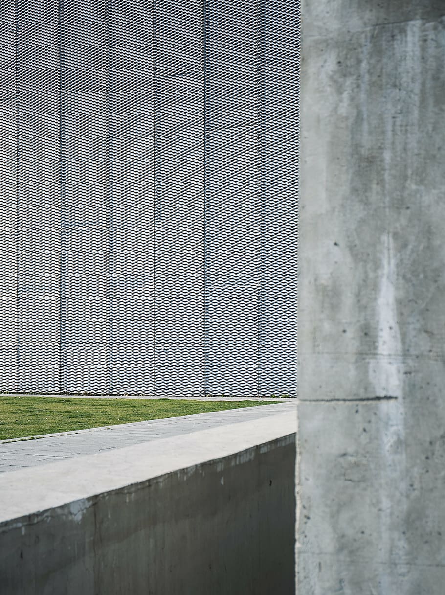 untitled, screen, plants, grass, wall, concrete, green, bricks HD wallpaper